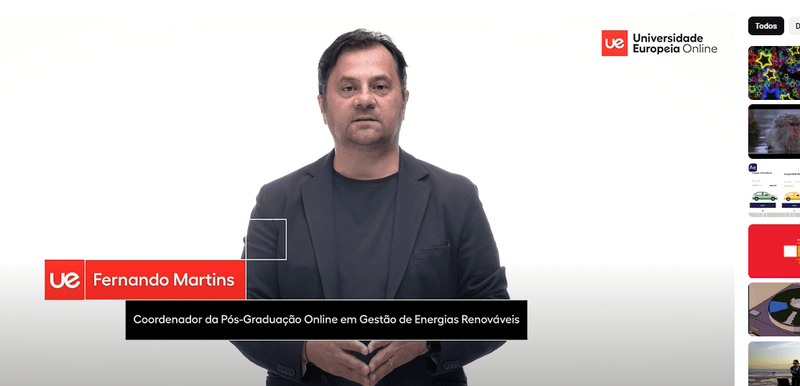 Fernando Martins diretor da Pós-Graduação 100% Online em Gestão de Energias Renováveis