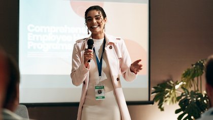 Profissional na área da comunicação empresarial